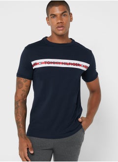 Buy Logo Stripe Crew Neck T-Shirt in UAE