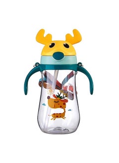 Buy Antler-Shaped Student Toddlers Outdoor Mugs Children's Straw Water Cup Portable Big Capacity Green in Saudi Arabia