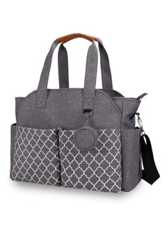 Buy Diaper Bag with Cup Holder, Multi-Function Baby Bag, Travel Diaper Bag for Mom and Dad, Baby Diaper Bag Tote, Large Capacity and Stylish Organizer for Baby Care(Grey ) in UAE