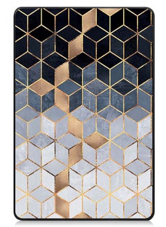 اشتري Protective Flip Case For Realme Pad 2 With Trifold Stand Auto Wake Sleep Shockproof Cover Diamond Golden grey Pattern في الامارات