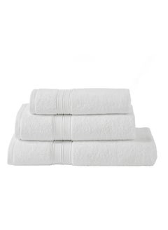 Buy Premium Towel 3-Pcs Set, 100% Combed Cotton 600 GSM, Highly Absorbent, Quick Dry Towel Set Include 1 Bath Towel, 1 Bath Sheet, 1 Hand Towel, Best Set for Bathroom Gym, Hotel And Spa,White in Saudi Arabia