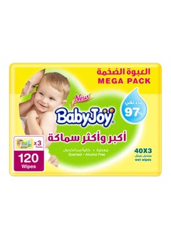 Buy BabyJoy Large Wet Wipes - Soft Cotton Feel, 97% Pure Water, 120-Pack Mega Box in UAE