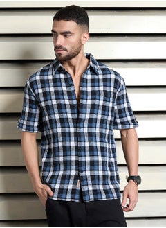 Buy Relaxed Multicolor Waffle Shirt for Men, Half Sleeve and Trendy in UAE