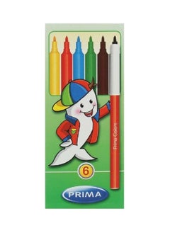 Buy Prima Fiber Tip Coloring Pens - 6 Pieces, 6 long colored in Egypt