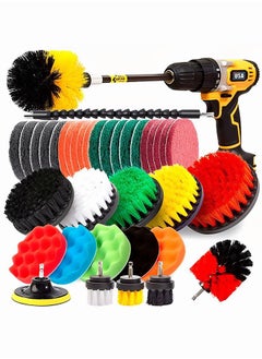 Buy Drill Brush Attachment Set for Cleaning Power Scrubber Pad Sponge Kit in Saudi Arabia