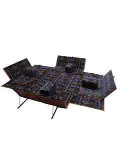 Buy A heritage floor seating set consisting of 9 pieces, suitable for travel, land trips, and the garden. A camping ground mattress set with four perches and 4 chairs, enough for 8 people. in Saudi Arabia