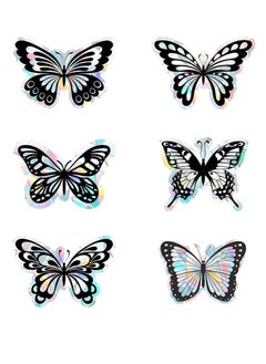 اشتري Static Window Clings Butterfly Rainbow Decal Anti Collision Glass Stickers Non-Adhesive Vinyl Film Home Decorations for Sliding Doors Windows Prevent Stop Birds Dogs 24PCS في السعودية