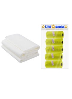 Buy Combo Pack Scented Bag Pack Of 5 With Dispsoable Towel Pack Of 3   Yellow in UAE