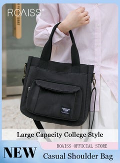 Buy Large Capacity Shoulder Bag  Durable Macaron Color Scheme Smooth Zipper Solid Color Tote Bag in UAE