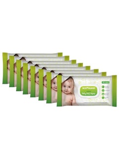 اشتري Aloe Vera Based Natural Baby Wet Wipes With Lid For Babies Combo Pack Combo Of 8 X 72 Pieces في السعودية