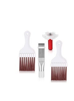 Buy Air Conditioning Cleaning Brush, Stainless Steel Air Conditioning Fin comb Whisk Brush Evaporator Cooler Repair Tool for Refrigerator Coil Cleaning Brush, 4 pieces in UAE