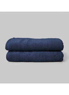 Buy 2 Pieces Bath / Sheet / Pool Towel by La'Marvel, Estate Blue 550 GSM 100% Cotton Luxury Home Towels in Saudi Arabia