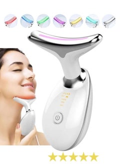 Buy Premium 7 Color Face Massager Beauty Machine, Double Chin Therapy Facial Lifting Vibration Neck Firming Massager for Women Men Anti-Wrinkle Remove Fine Lines Neck Skin Tightening Face Lifting Machine in UAE