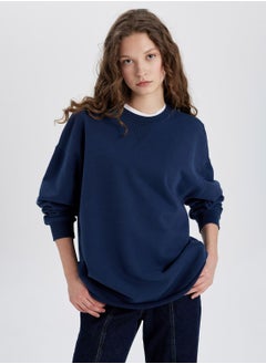 اشتري Oversize Fit Crew Neck Thick Sweatshirt Fabric Lon في الامارات