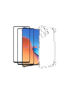 اشتري For Redmi 12 Nfc Redmi 12 5G Poco M6 Pro 5G Case With Screen Protector 2 Pieces Slim Shock Absorption Tpu Soft Edge Bumper With Reinforced Corners Transparent Protective Cover في السعودية