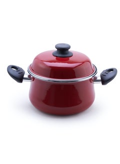 Buy Sauce Pan Steel With Premium Lid Dark Red in Saudi Arabia