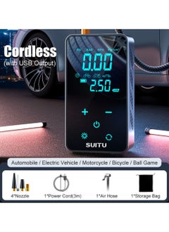 اشتري Car Wireless Air Pump, Portable  Electric Car Tire Air Pump في الامارات