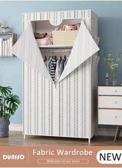 اشتري Portable Clothes Closet with Side Pockets,Fabric Wardrobe for Hanging Clothes,Freestanding Garment Organizer with Sturdy Fabric Cover,Closet Clothes Organizer with Zipper for Bedroom, Cloakroom Sturdy and Easy Assemble في السعودية