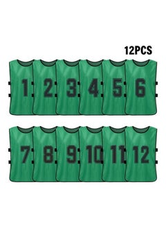 Buy 12-Piece Double-Sided Number Printed Vest Set in Saudi Arabia