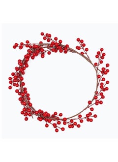 Buy Gulf Flowers 150cm Red Christmas Garland – Festive Holiday Decoration with Red Berries, Pine Cones, and Greenery for Home and Office in UAE