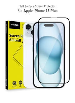 اشتري Edge to Edge Full Surface Screen Protector For Apple iPhone 15 Plus Black/Clear في السعودية