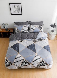 Buy Geometric Design Reversible Triangle Shape Without Filler Various Design Duvet Cover King Size Bedding Set Includes 1 Duvet Cover - 220*240Cm, 1 Fitted Sheet - 200*200Cm+30Cm, 4 Pillow Cases - 50*75Cm in UAE