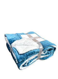 Buy Thick Warm Sherpa Blanket Double Size for Bed Winter Ultra Soft Fuzzy Flannel Fleece Like Plush Reversible Blanket 220x230 in UAE