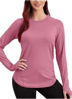 اشتري Sport top curved Hem long sleeves - Sport T-shirt Crew Neck في مصر