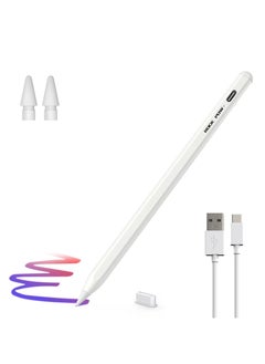 اشتري Stylus Pen for iPad with Palm Rejection, Active Pencil Compatible with (2018-2022) iPad Pro 11 & 12.9 inch, iPad 9th/8th/7th/6th Gen, iPad Air 5th/4th/3rd Gen,iPad Mini 6th/5th White في السعودية