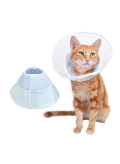 اشتري SYOSI Cat Cone, Adjustable Soft Cone for Cats to Stop Licking and Scratching,7.5In-10In Comfortable Cat Cone Collar with Upgraded PVC Material and Adjustable Velcro for After Surgery Healing Wound في الامارات