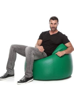 اشتري Comfy Classic Pvc Large Adult Bean Bag Dark Green With Bouncy Beans Filling في الامارات