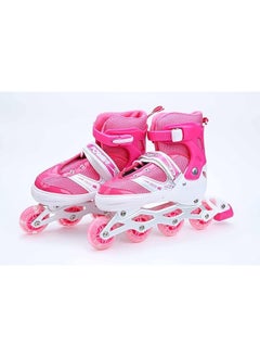 Buy Generic Skating shoes single row - adjustable roller skate shoes, fuchsia size (31:34) in Egypt