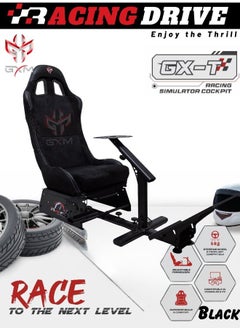 اشتري GXM Next Level Racing Stimulator Cockpit for All Logitech G923|G29|G920|FlashFire F111|Megacom Wheels|Thrustmaster|Fanatec Wheels|PlayStation 5/4|Xbox Series S/X|PC Platforms w/Shifter Holder, Black في الامارات