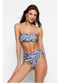 Buy Green Animal Patterned Strapless High Waist Bikini Set TBESS22BT0018 in Egypt