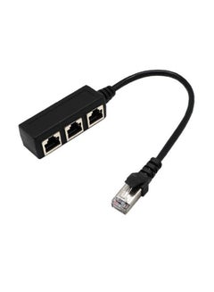Buy 1-To-3 Ethernet LAN Network Cable Connector Black in Saudi Arabia