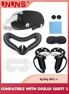 Buy Face Cushion Pad For Oculus Quest 2 Accessories,VR Fitness Facial Interface Bracket Cover With Lens Cover/Nose Pad/Shakes Stick Caps,Sweat Proof,PU Leather Foam Pad Replacement Parts in UAE