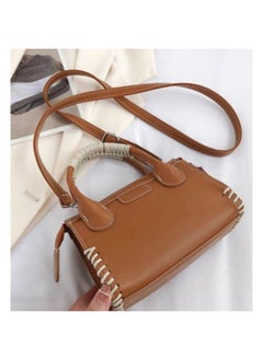 Buy Solid Cross Bag Faux Leather With Hand For Women 20×15 CM- Coffe in Egypt