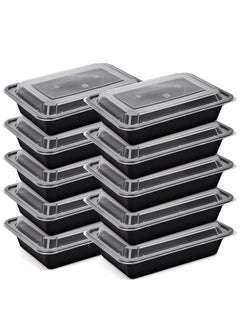  Enther Meal Prep Containers [20 Pack] 36oz 3 Compartment with  Lids, Food Storage Bento Box with Souffle Cups BPA Free/Reusable/Stackable,  Microwave/Freezer/Dishwasher Safe, Portion Control Black: Home & Kitchen