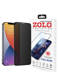 Buy Zolo Anti-Spy Privacy 9D Tempered Glass Screen Protector For Apple iPhone 13 Black in UAE