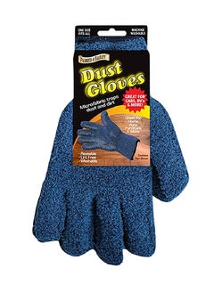 Buy 2-Piece Lint Free Reusable Microfiber Dust Glove Set Blue 22.86 x 12.7 x 2.54 cm 742085 in Saudi Arabia