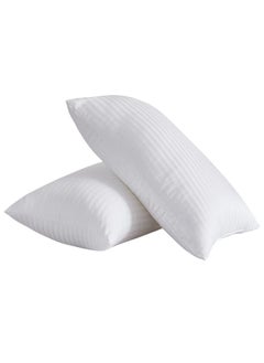 Buy Bed Pillows for Sleeping Queen Size 2 Pack, Plush Gel Down Alternative Pillow with 100% Breathable Cotton Cover for Back, Stomach Sleepers in UAE