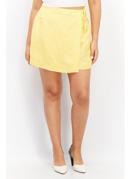 Buy Women Plain Basic Skorts, Yellow in UAE