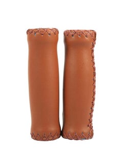 Buy 1Pair Bicycle Handlebar Grips Retro Artificial Leather Comfort Anti Slip Bike Hand Bar End Grip(Brown) Bicycles And Spare Parts Leather Bike Grips in Saudi Arabia