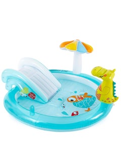 Buy Intex Gator Outdoor Inflatable Kiddie Pool Water Play Center with Slide Size 201*170*84cm in Saudi Arabia