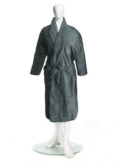 Buy Cotton bathrobe with a pocket for unisex, 100% Egyptian cotton, ultra-soft, highly water-absorbent, color-fast and modern, ideal for daily use, resorts and spas. L in UAE