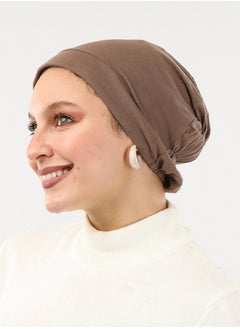 Buy Cotton Elastic Bonnet Brown For Women in Egypt