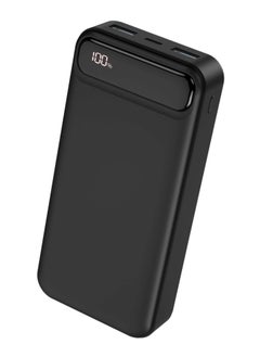 اشتري Power Bank Fast Charge (PR-136) With Two USB Ports Digital Display -20000 mah - Black في مصر