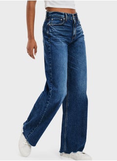 Buy High Waist Wide Leg Jeans in UAE