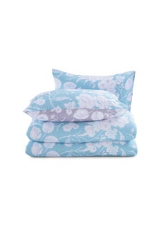 Buy Floret 3-Piece Comforter Set 160X220Cm - Light Blue/White in UAE