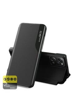 Buy Smart Mirror Window Flip Phone Case Auto Sleep Wake Case Cover For Xiaomi Poco X5 Pro 5G 2023 Black in UAE